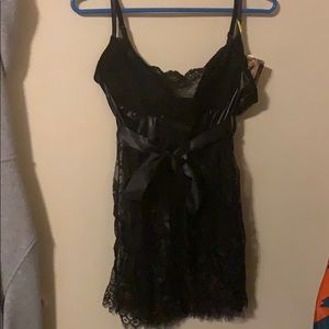 Black lace babydoll lingerie set size Large